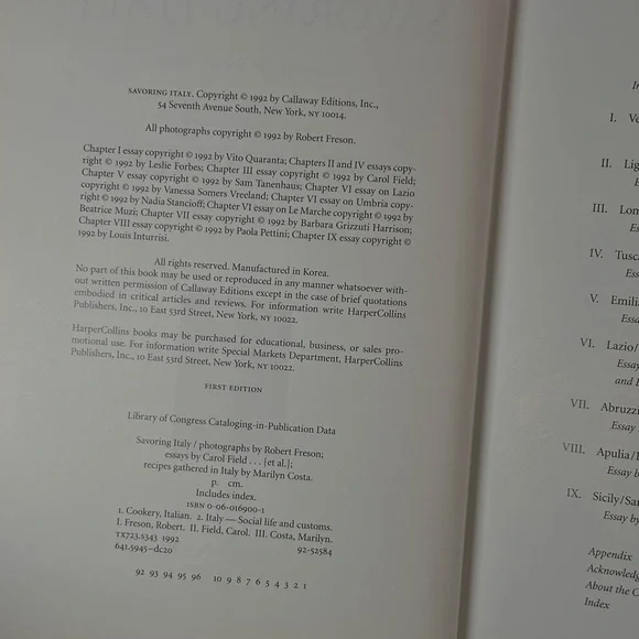 Vintage Savoring Italy Cook Book 1992 Italian Coffee Table Book European - Picture 5 of 7